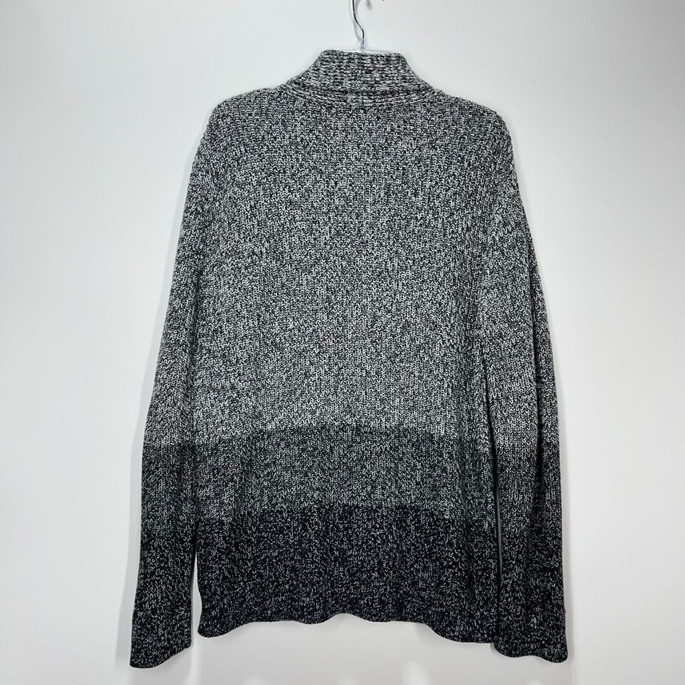 Express Grandpa Cardigan Size L Button Ombre Striped Pockets Chunky Knit Sweater - Picture 2 of 8